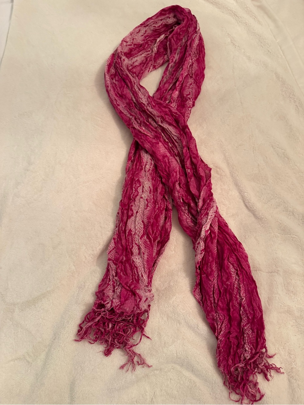 Sir Alistair Rai Fuchsia Crinkled Lightweight Scarf Shawl